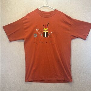 H.L Miller Gold Mens Vintage Graphic Orange T-Shirt Single Stitch XL
